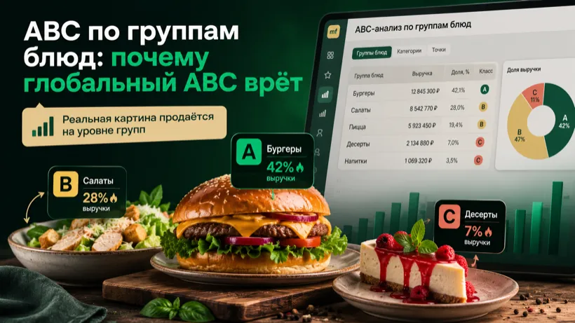 ABC-анализ по группам блюд